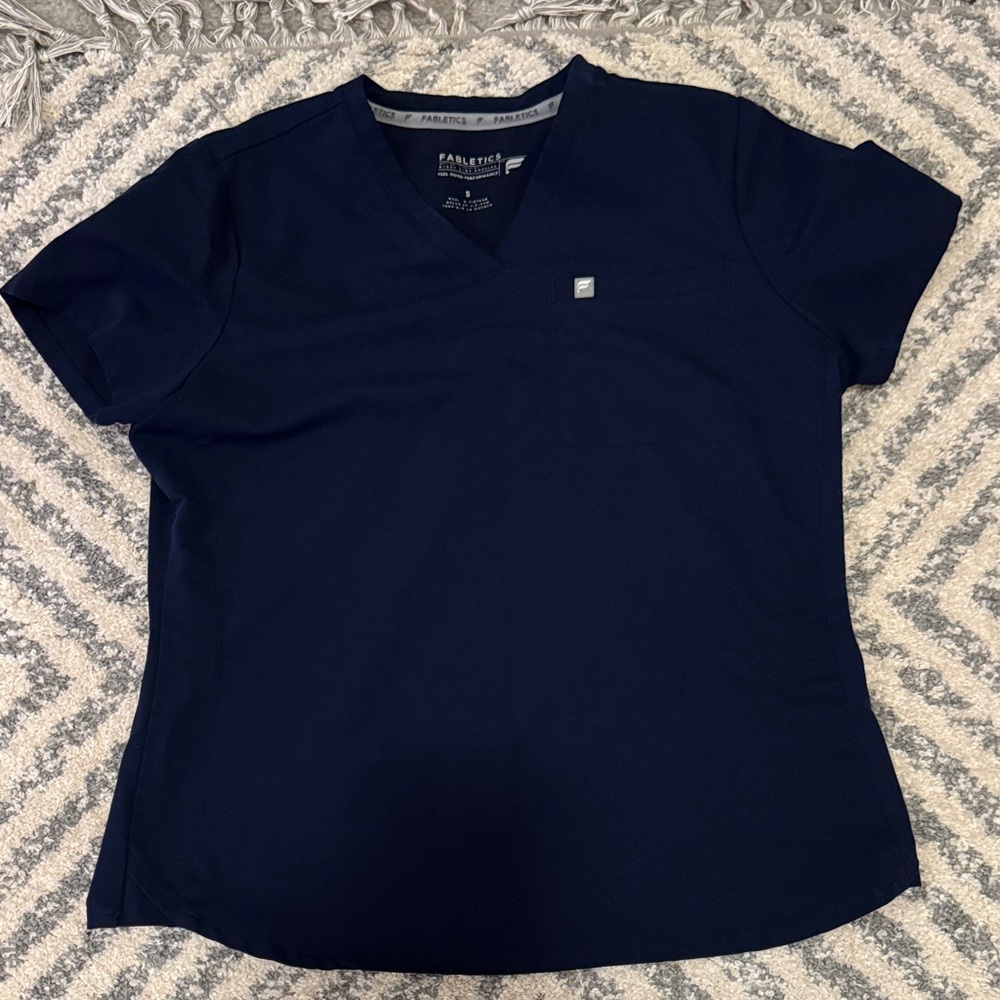 Women’s Figs Navy Blue Scrub Top Sz Small